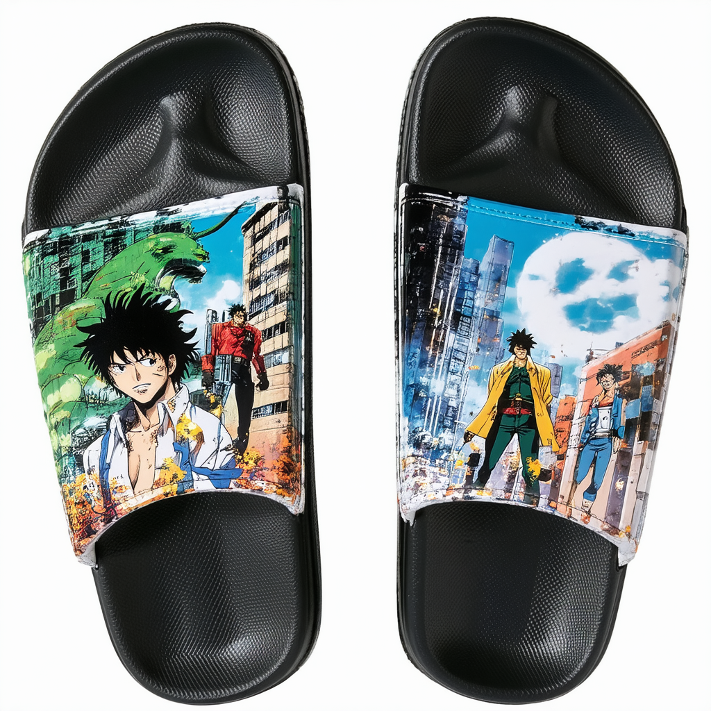 Bioworld Cowboy Bebop Manga Scenes Men's Sandals Slides-Medium