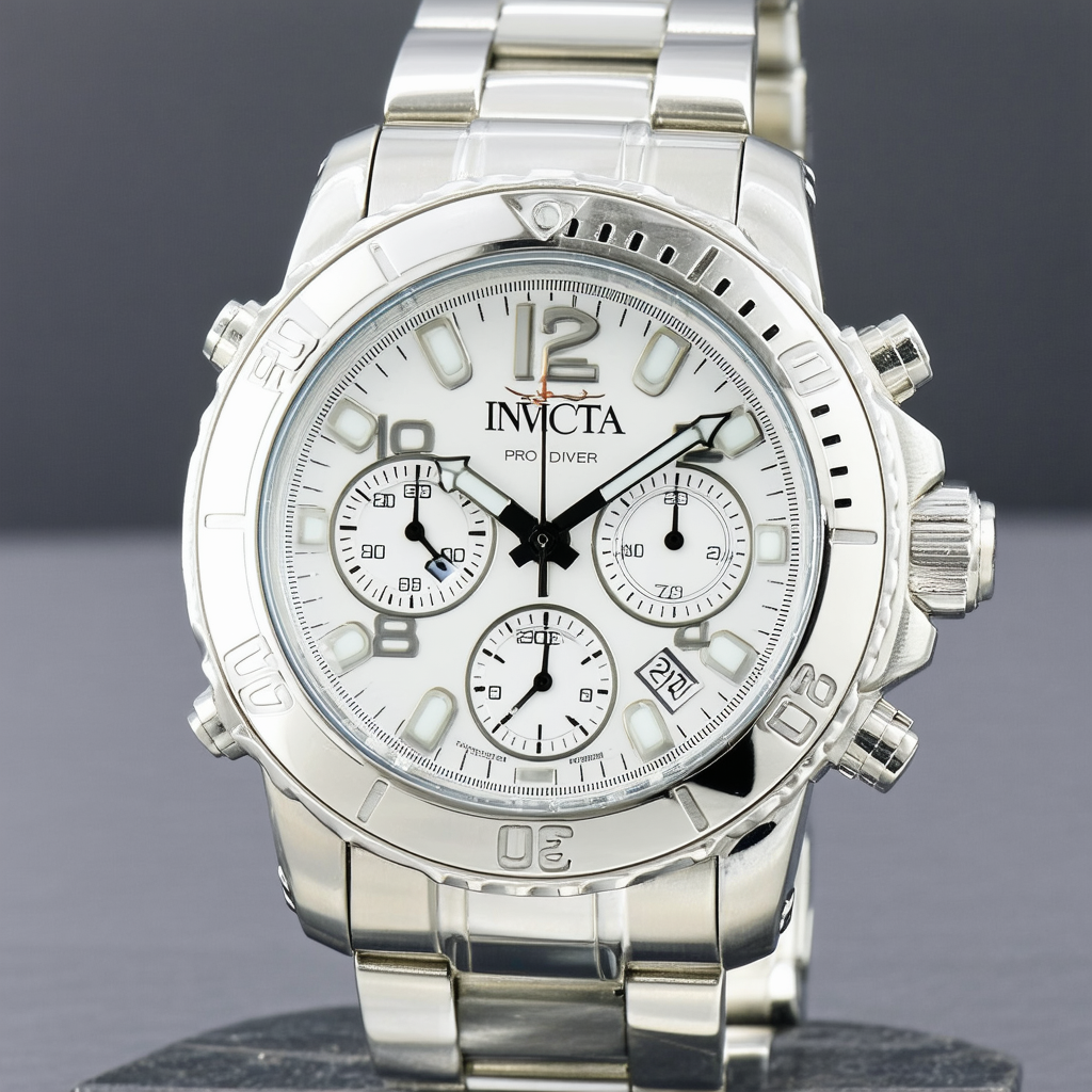 Invicta Men's 12999 Pro Diver Chronograph Silver Dial Stainless Steel Watch
