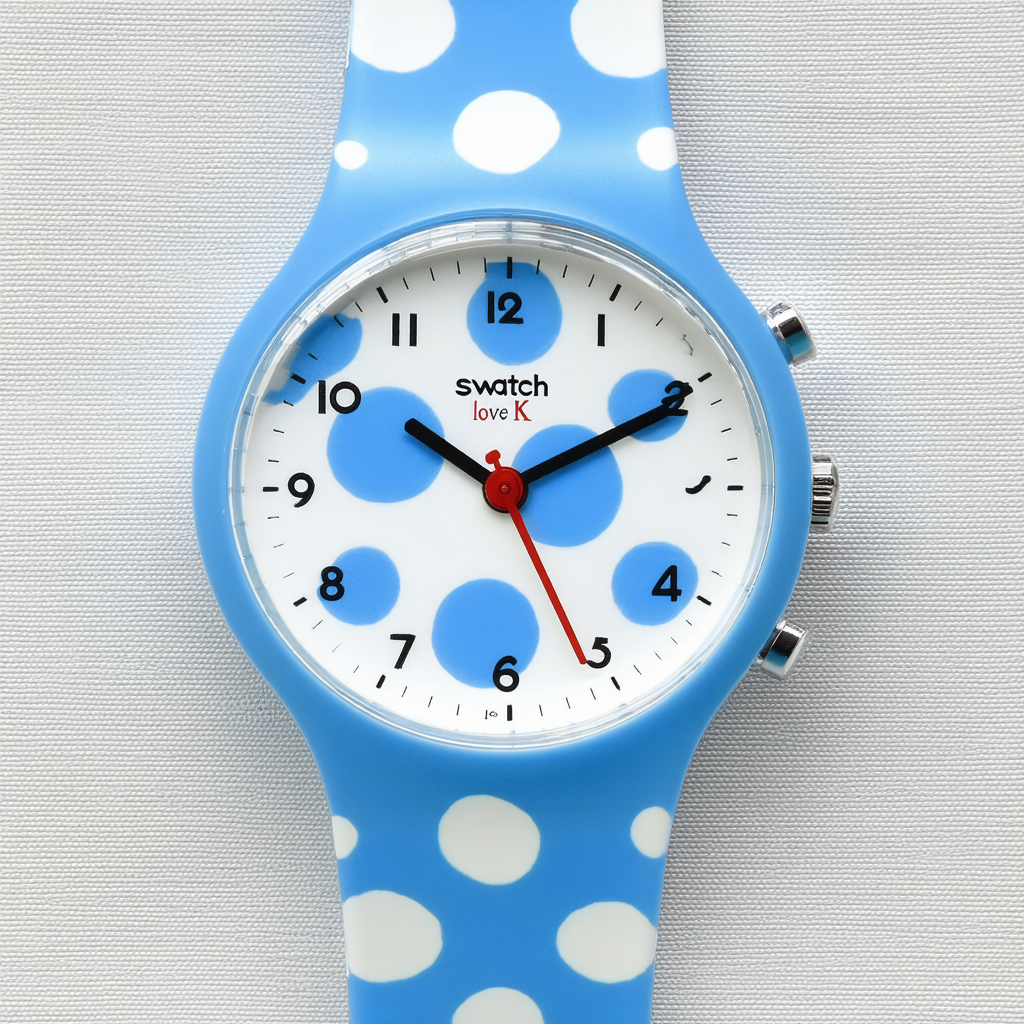 Swatch Unisex SUON106 For the Love of K Blue Polka Dot Watch