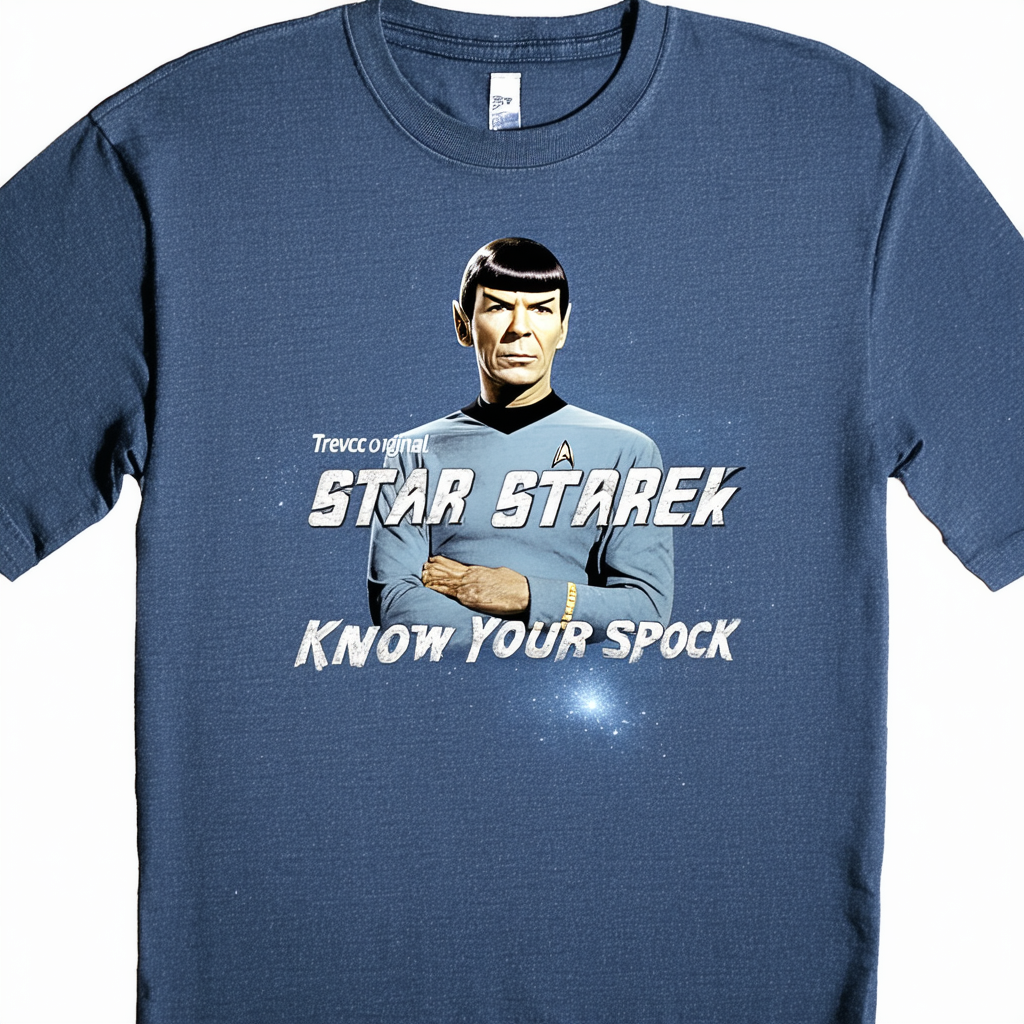 Trevco Men's Original Star Trek Know Your Spock Short Sleeve Shirt 3XL Navy
