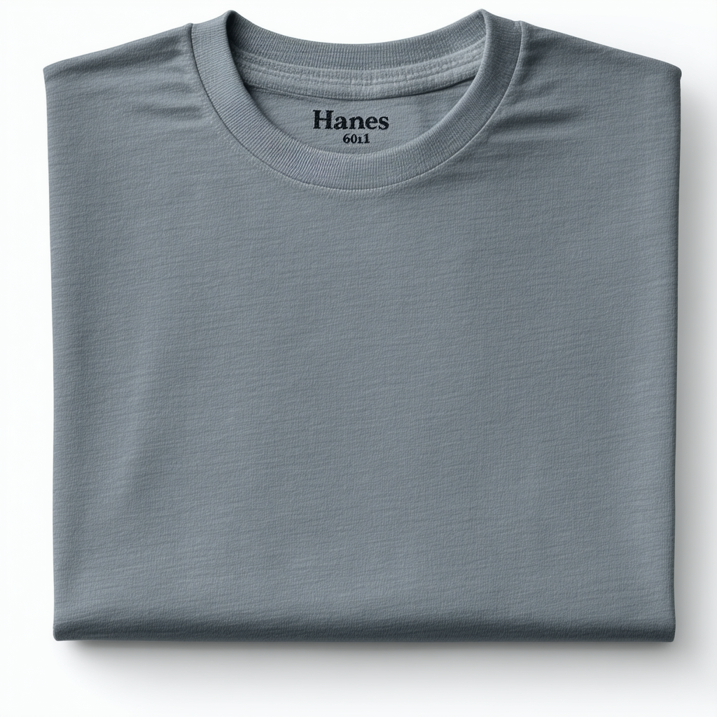 Hanes mens 6.1 oz. Tagless T-Shirt(5250)-Pebble-L