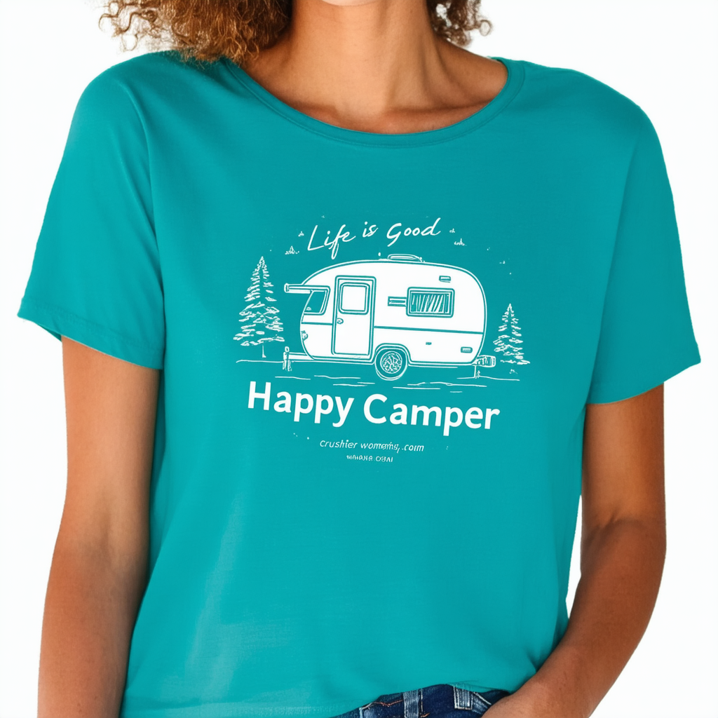 Life is Good Womens Crusher Tee Happy Camper