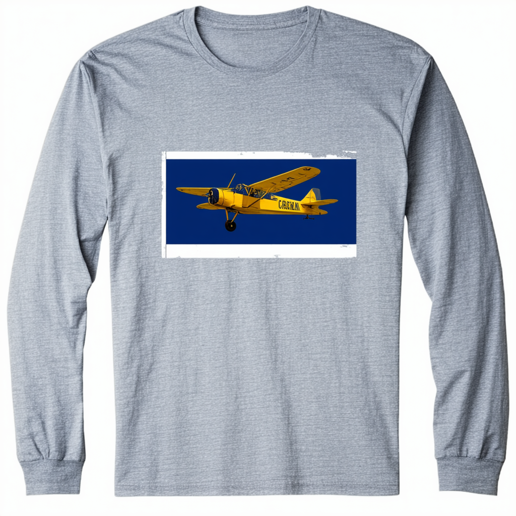 Threadrock Men's North Carolina Airplane Flag Long Sleeve T-Shirt