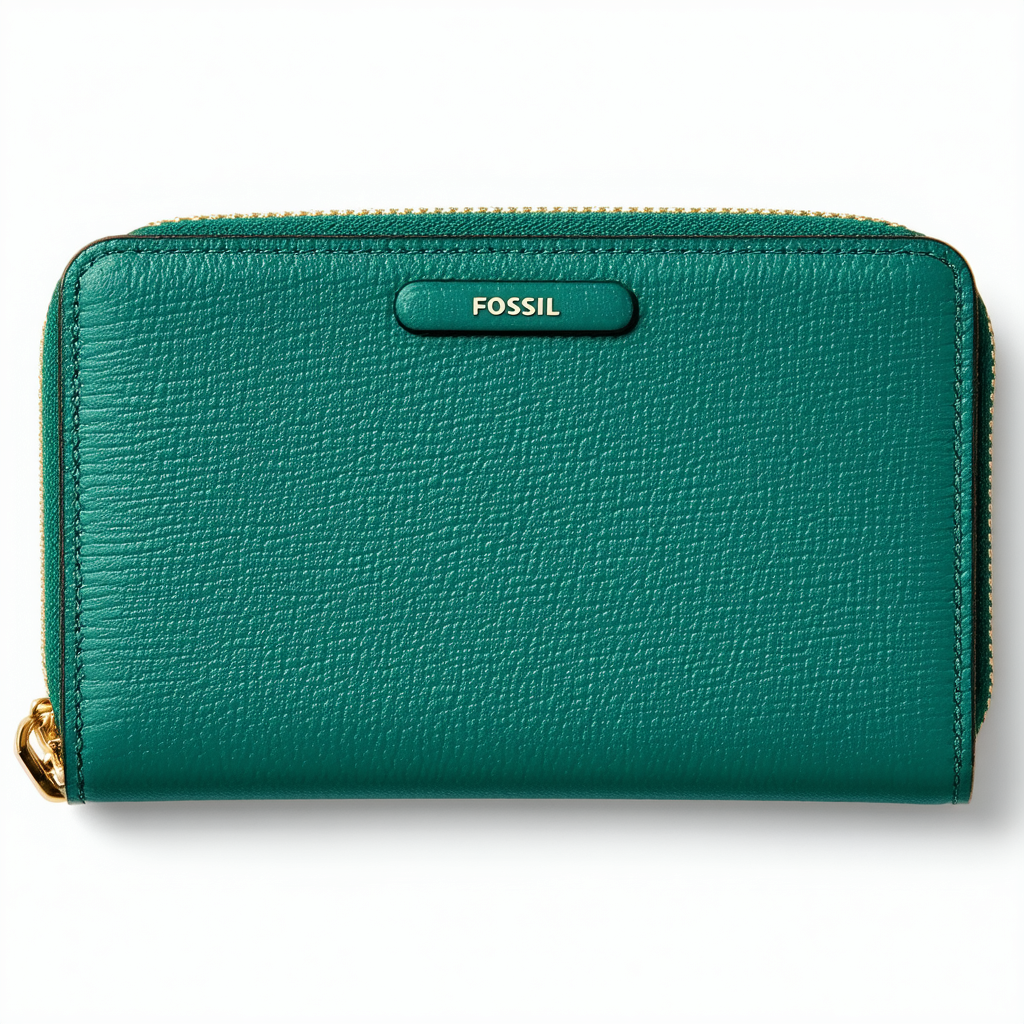 Fossil Sydney Zip Wallet-Malachite