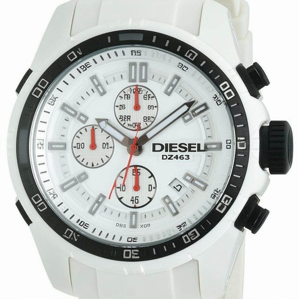 Mens Diesel Chronograph Watch White Silicone DZ4163