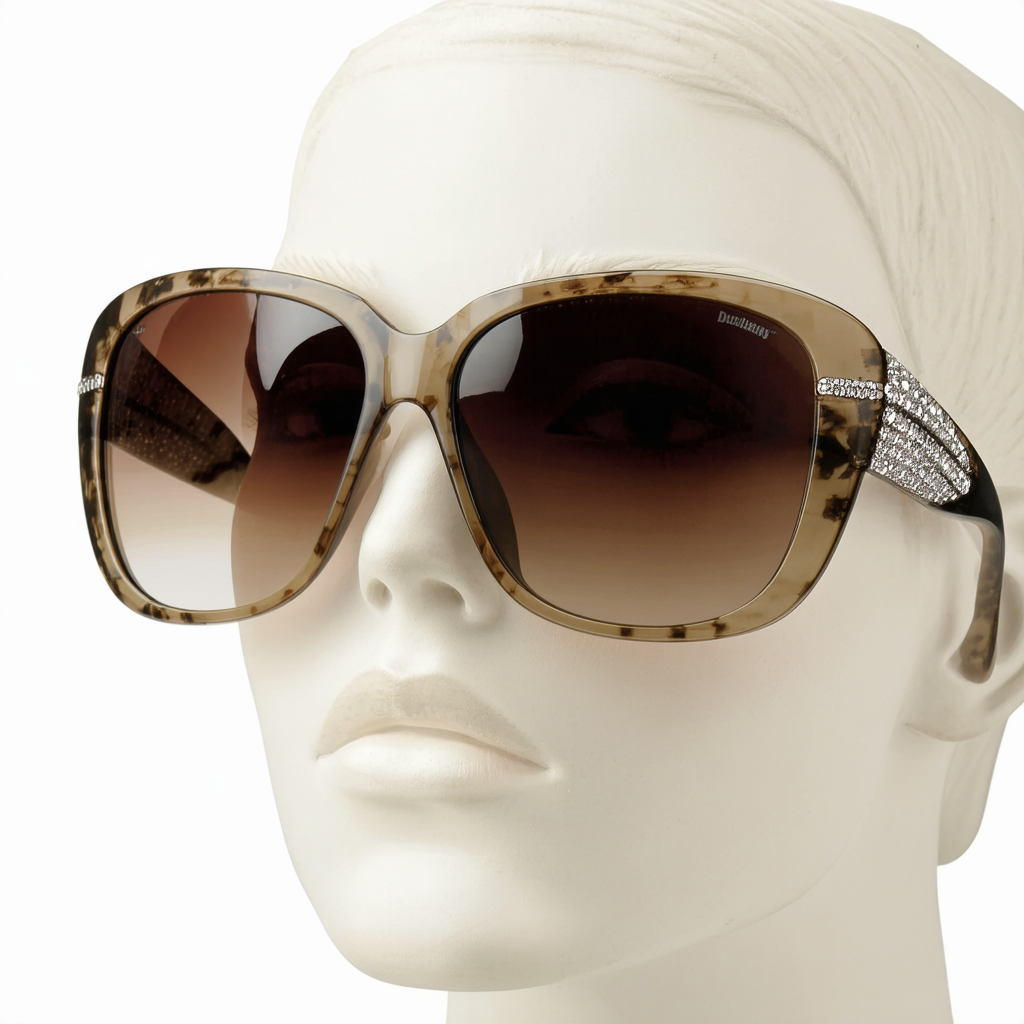 Harley-Davidson Women's Bling B&S Sunglasses, Crystal Beige Frame & Brown Lens