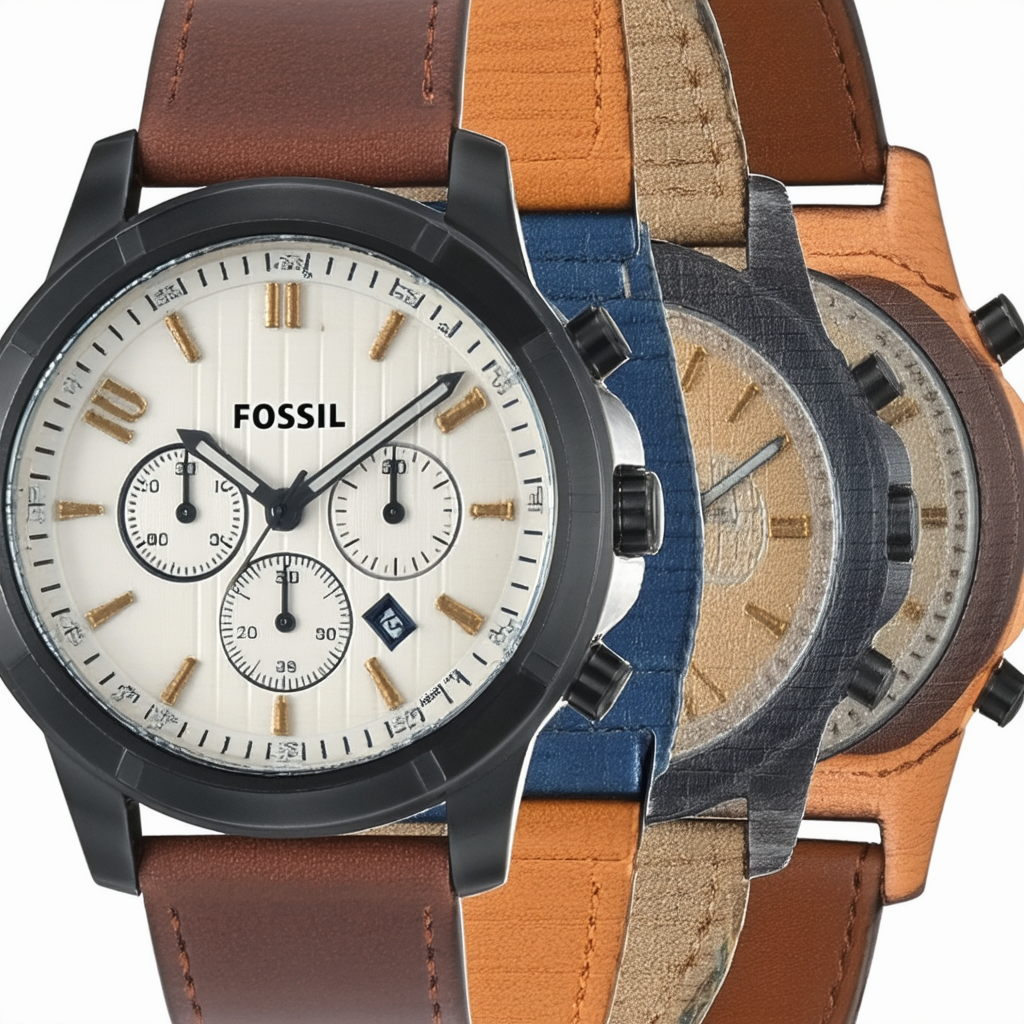 Fossil Men's JR1518 Nate Chronograph Light Brown Leather Watch