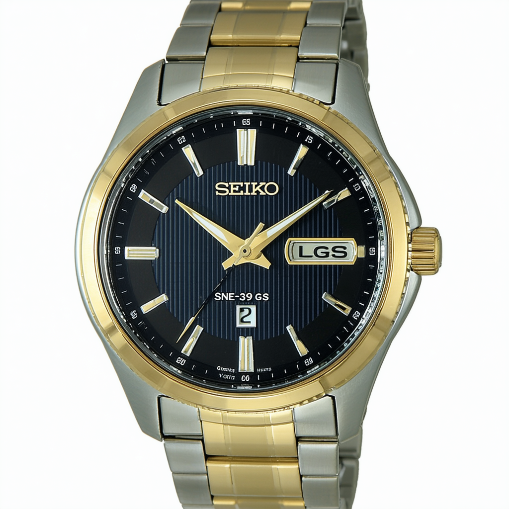 Seiko Men's SNE398 LGS Solar Analog Display Japanese Quartz Two Tone Watch