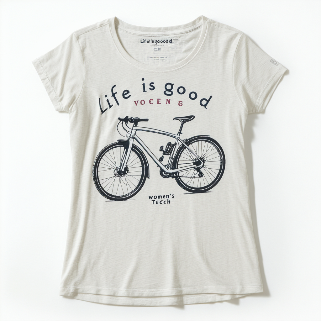 Life is Good Women's Tech Vee Bold Medal Bike Tee