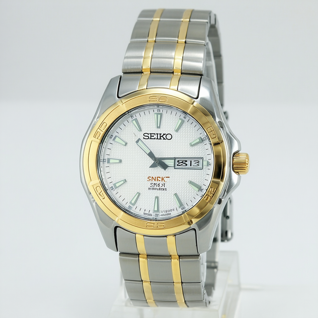 Seiko Men's SNKK87 Two Tone Stainless Steel Analog with White Dial Watch