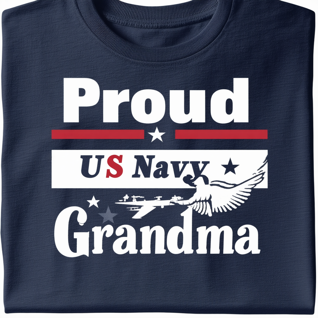 CafePress Proud US Navy Grandma Women's Dark Cotton T-Shirt