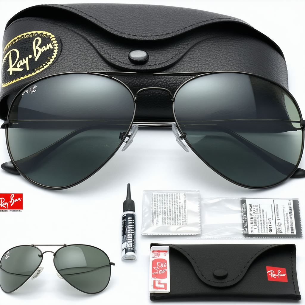 Ray-Ban Original AVIATOR LARGE METAL RB3025 Replacement Lenses + BUNDLE with Designer iWear Care Kit