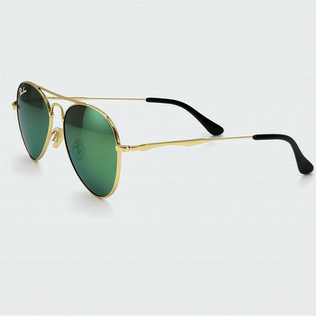 Ray Ban Aviator Sunglasses RB3025 112-19 Matte Gold Frame, Green Mirror Lenses (58mm)