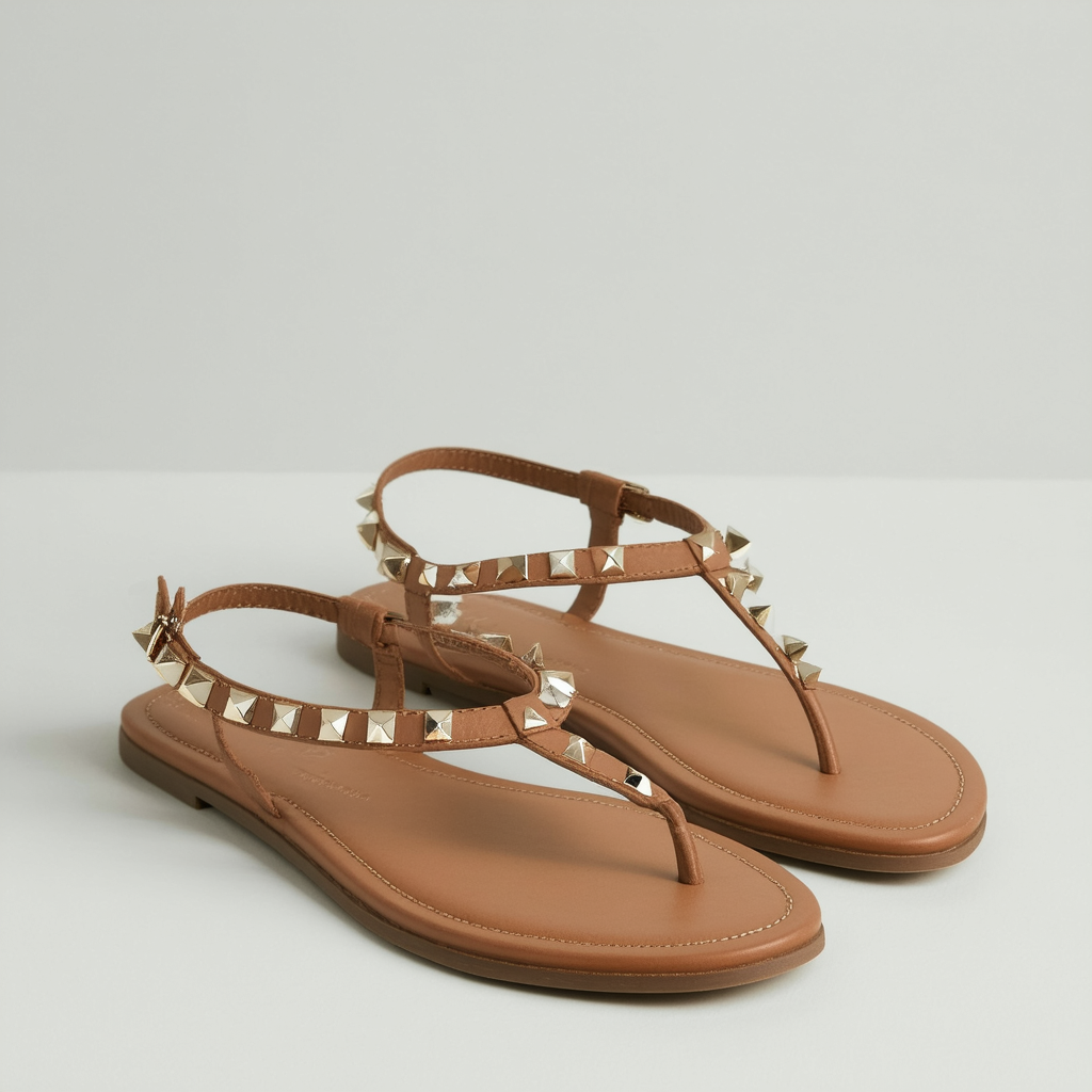 Kenneth Cole Women's Tama Stud Flat Thong Sandal with Backstrap