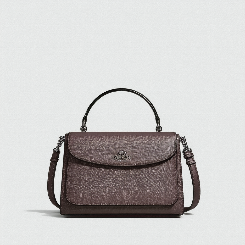 NEW AUTHENTIC COACH MADION LEATHER SMALL TOP HANDLE/CONVERTIBLE CROSSBODY (Mink/Silver)