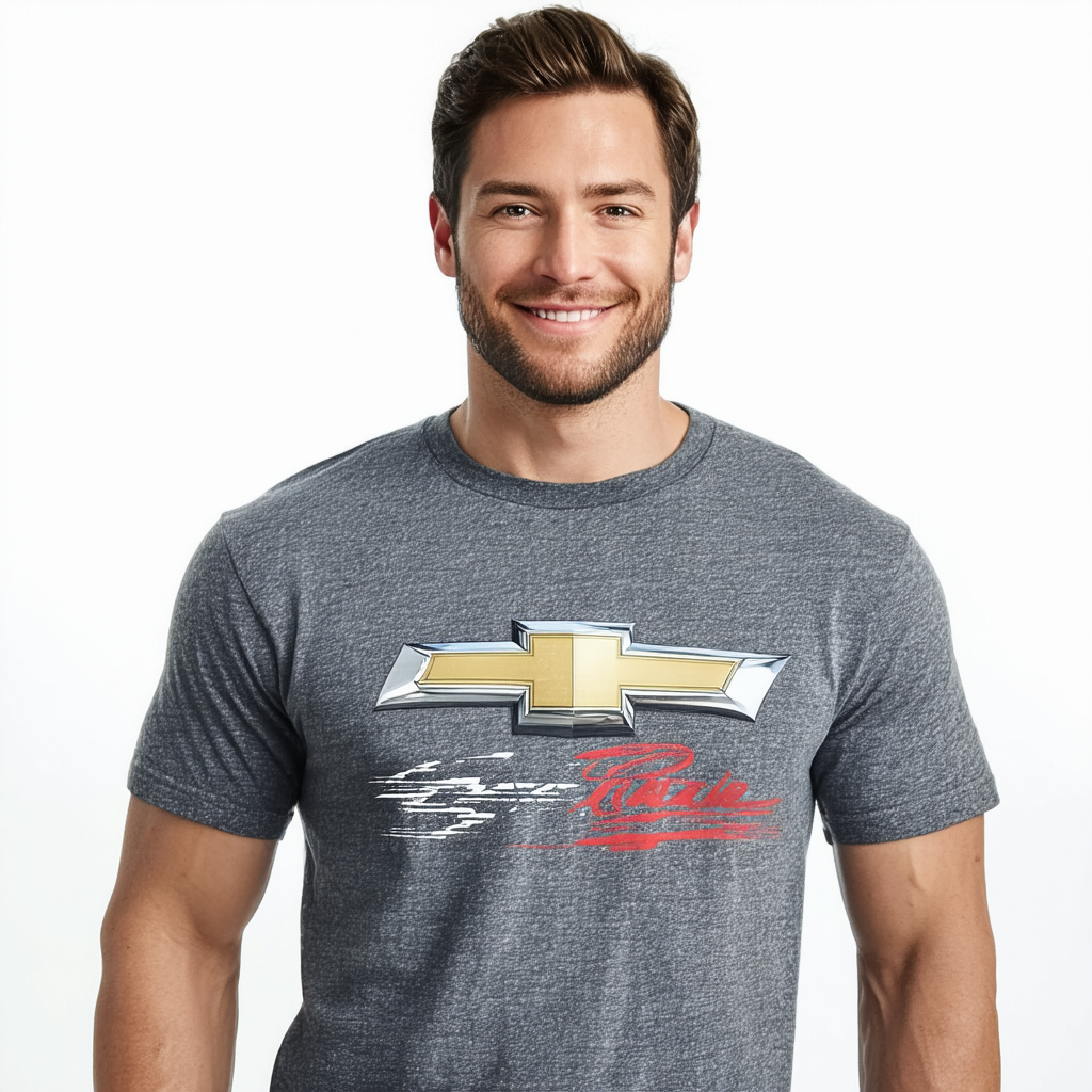 Chevrolet Bowtie Burnout Unisex Adult Heather T Shirt for Men and Women