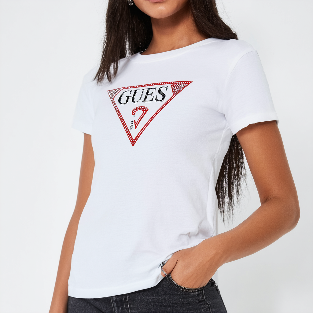 GUESS Factory Women's Tracy Rhinestone Tee