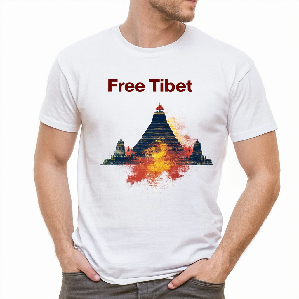 CafePress Free Tibet White T 100% Cotton T-Shirt, White