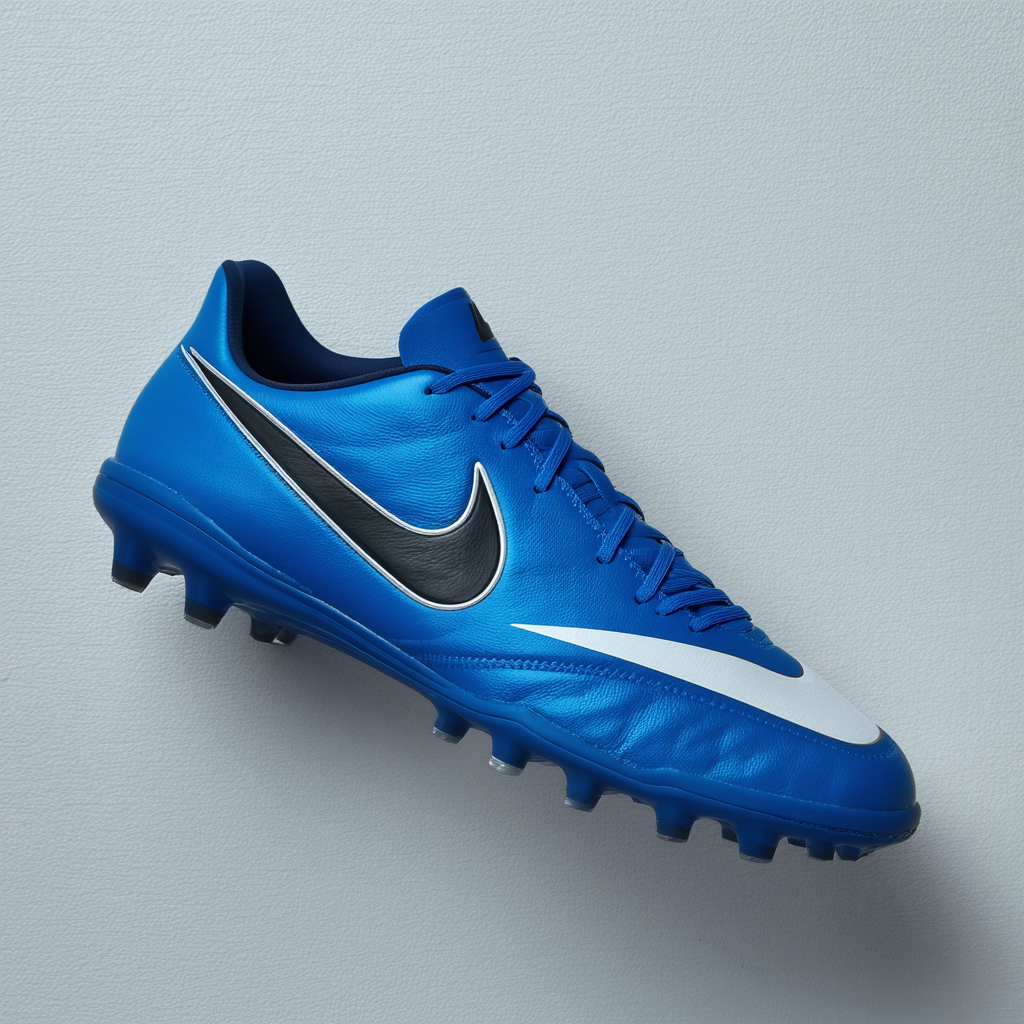 Nike Men's Tiempo Geino II Leather Indoor Soccer Shoes (12) Blue