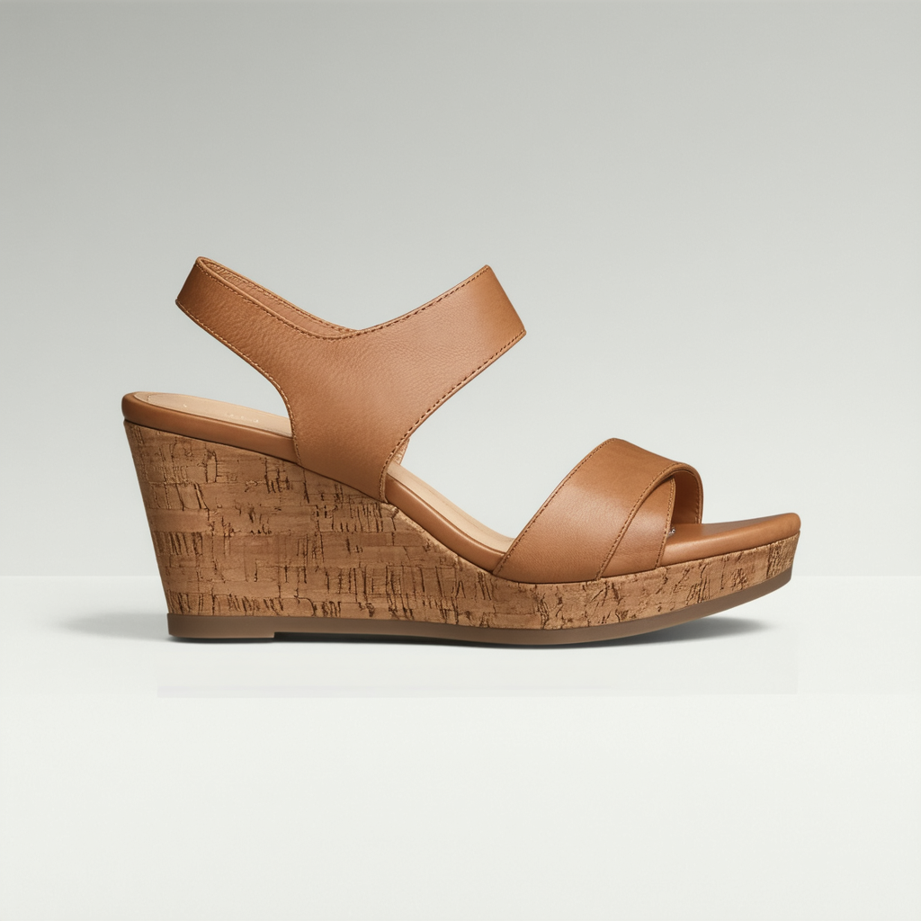 Nine West Women's Rushout Leather Wedge Sandal