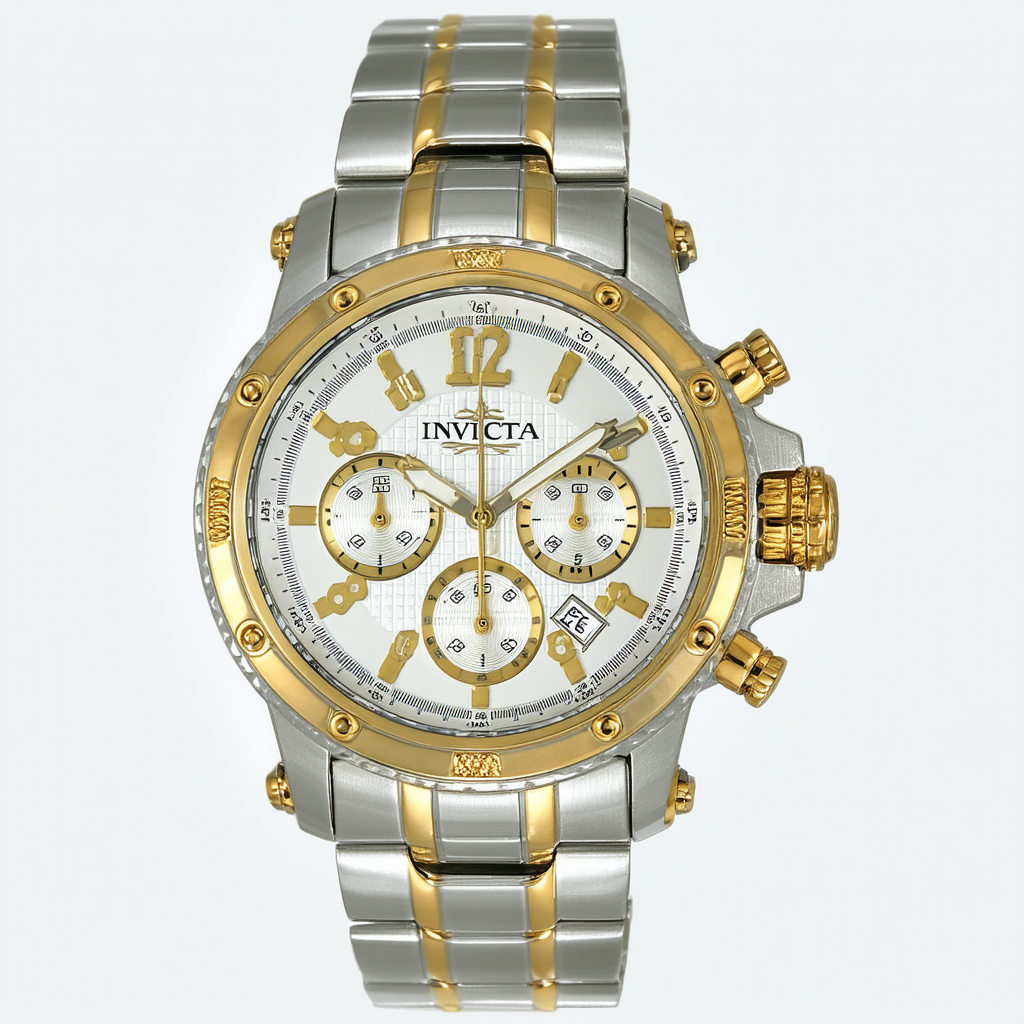 Invicta Men's 1011 II Collection Chronograph 18k Gold-Plated and Silver-Tone Stainless Steel Watch