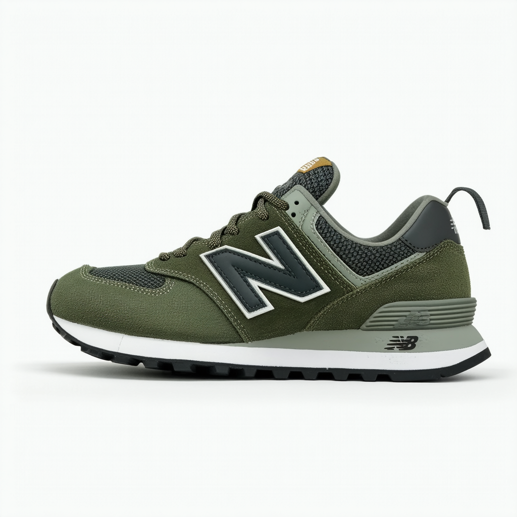New Balance Men's 574 V2 Low Hiker Sneaker, Covert Green/Triumph Green, 6.5 Wide