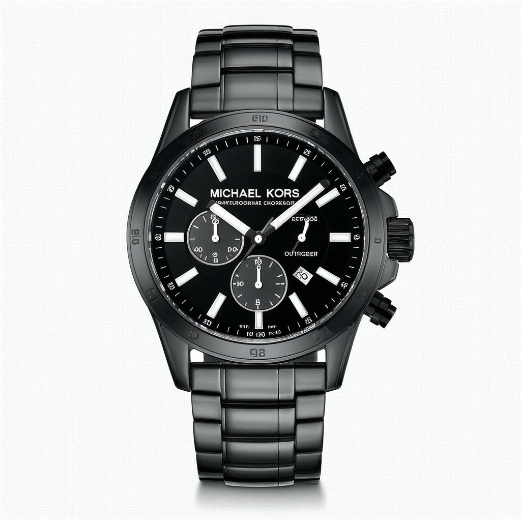 Michael Kors Outrigger Chronograph Black Dial Gunmetal Ion-plated Mens Watch MK8374