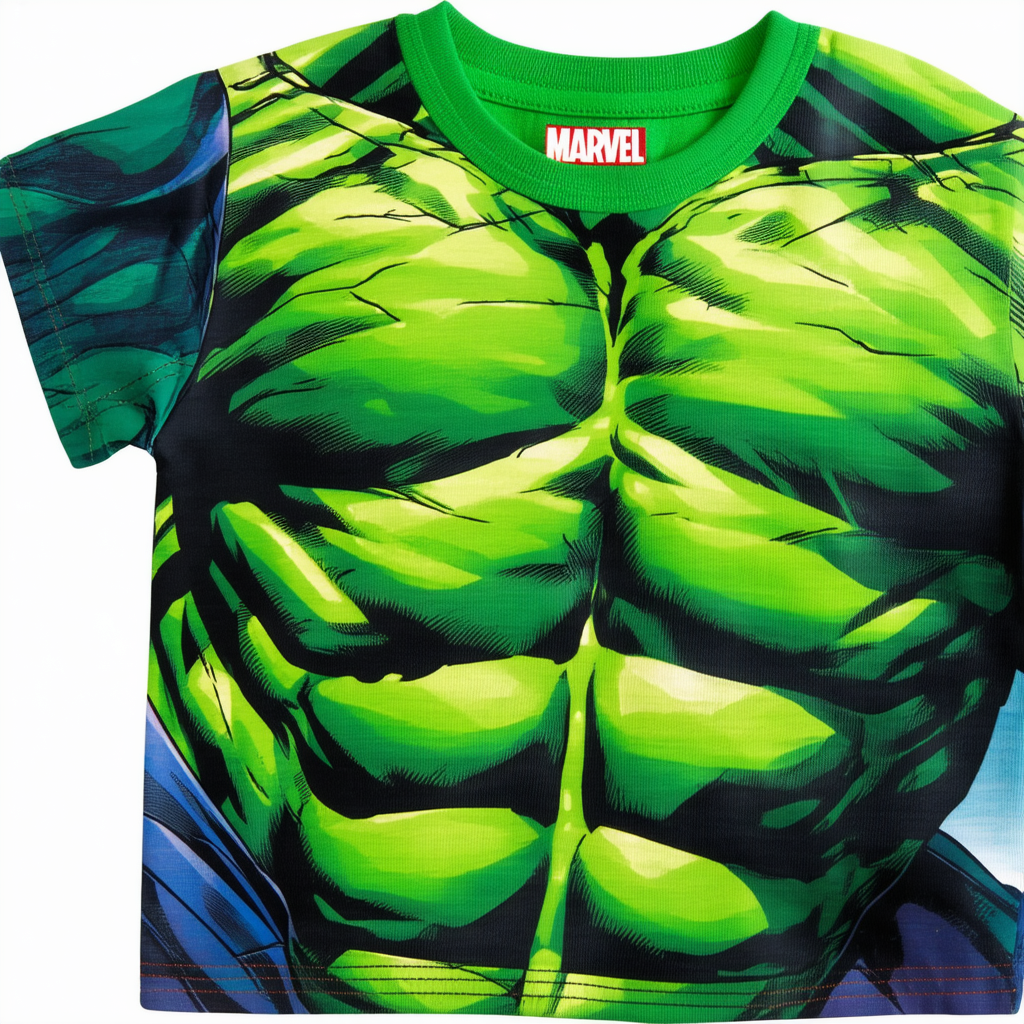 Marvel Boys' Hulk Short Sleeve Applique T-Shirt