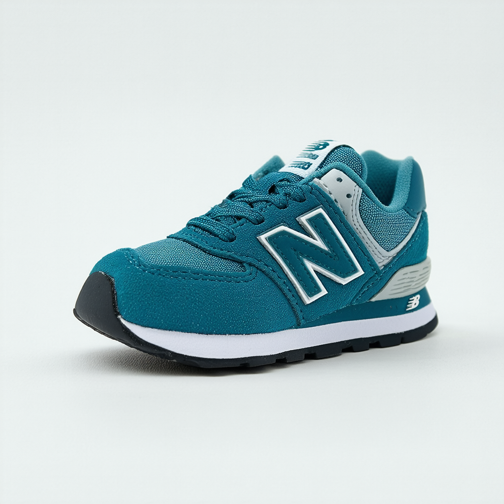 New Balance Kid's 574 V1 Bungee Sneaker, Lagoon/Agave, 5 Toddler