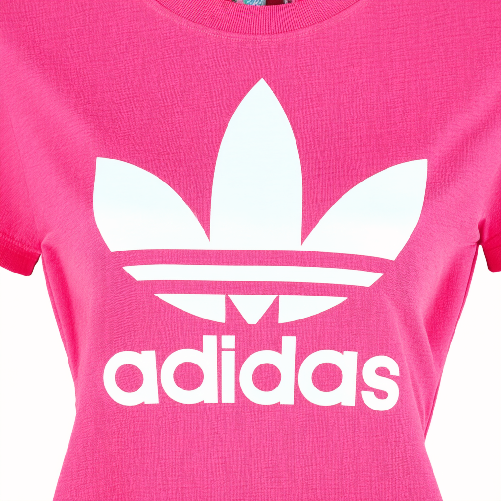 Adidas Heritage Logo Women`s Tee - Blaze Pink/White/Blue Bird