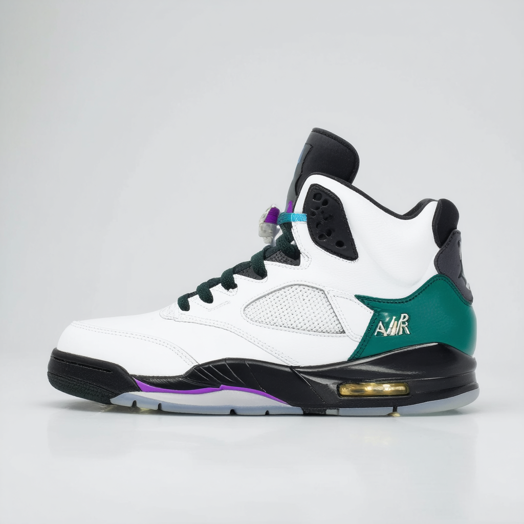 Nike Air Jordan 5 Retro Mens Size (White / New Emerald / Grape Ice / Black) 136027-108 (15)