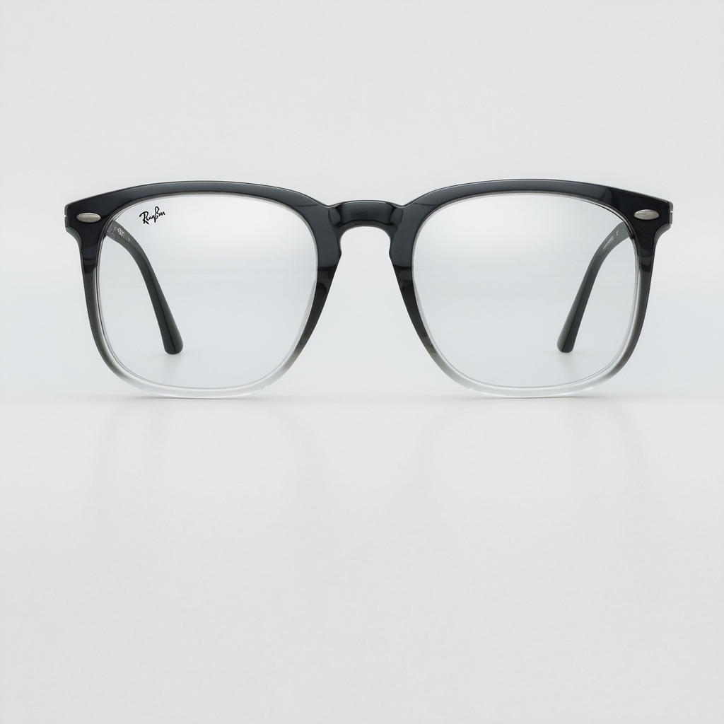Ray-Ban Men's RX5308 Square Prescription Eyeglass Frames, Top Black On Transparent/Demo Lens, 53 mm