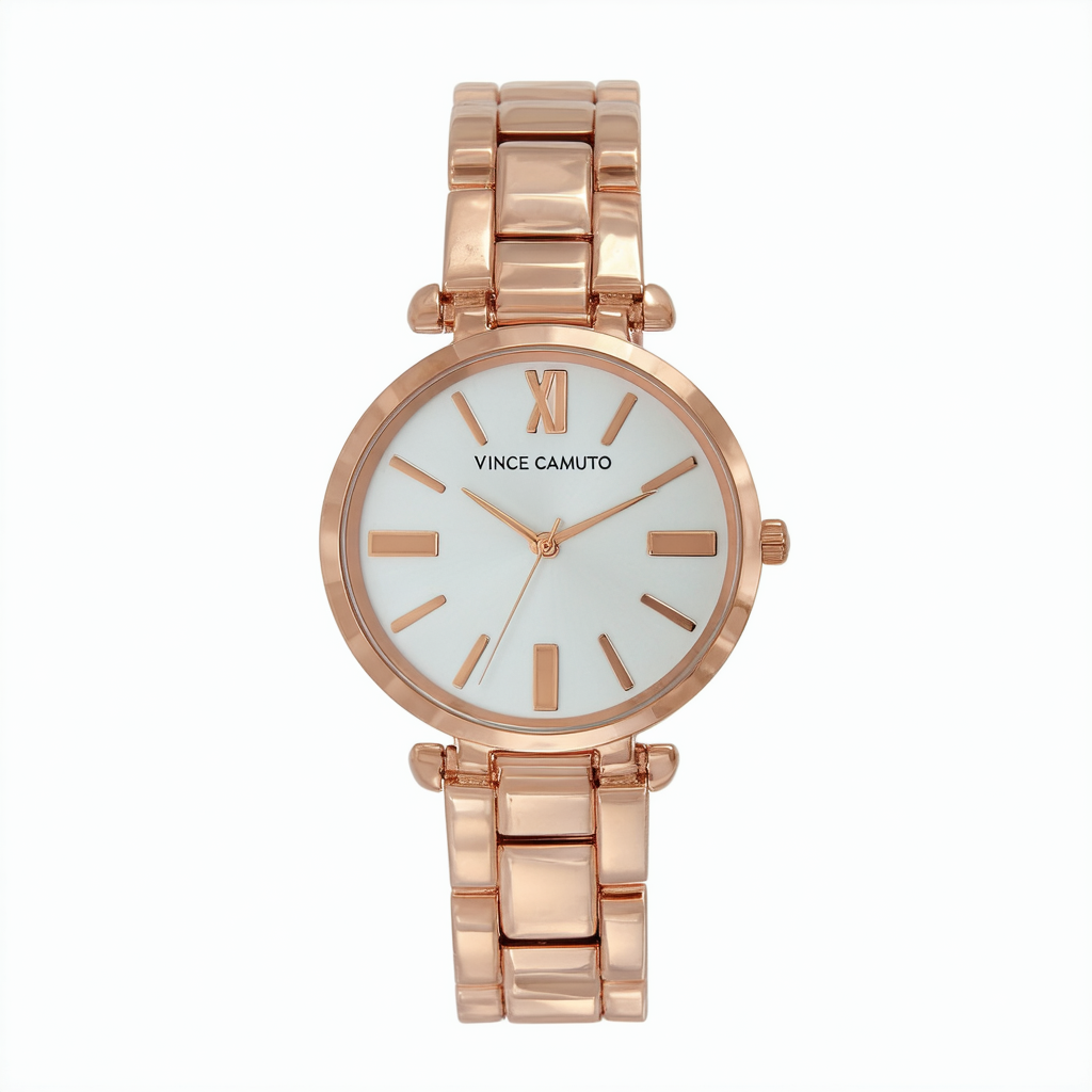 Vince Camuto Women's VC/5058RGRG Rose Gold-Tone Pyramid Covered Dial Bracelet Watch