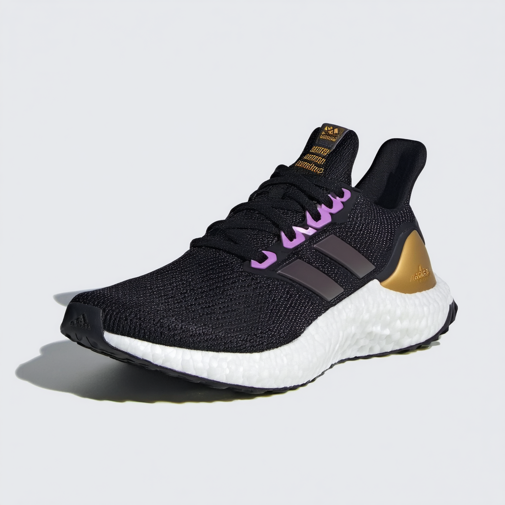 adidas Performance Men's Alphabounce M Running Shoe, Black/Solar Gold/Shock Purple, 11 M US