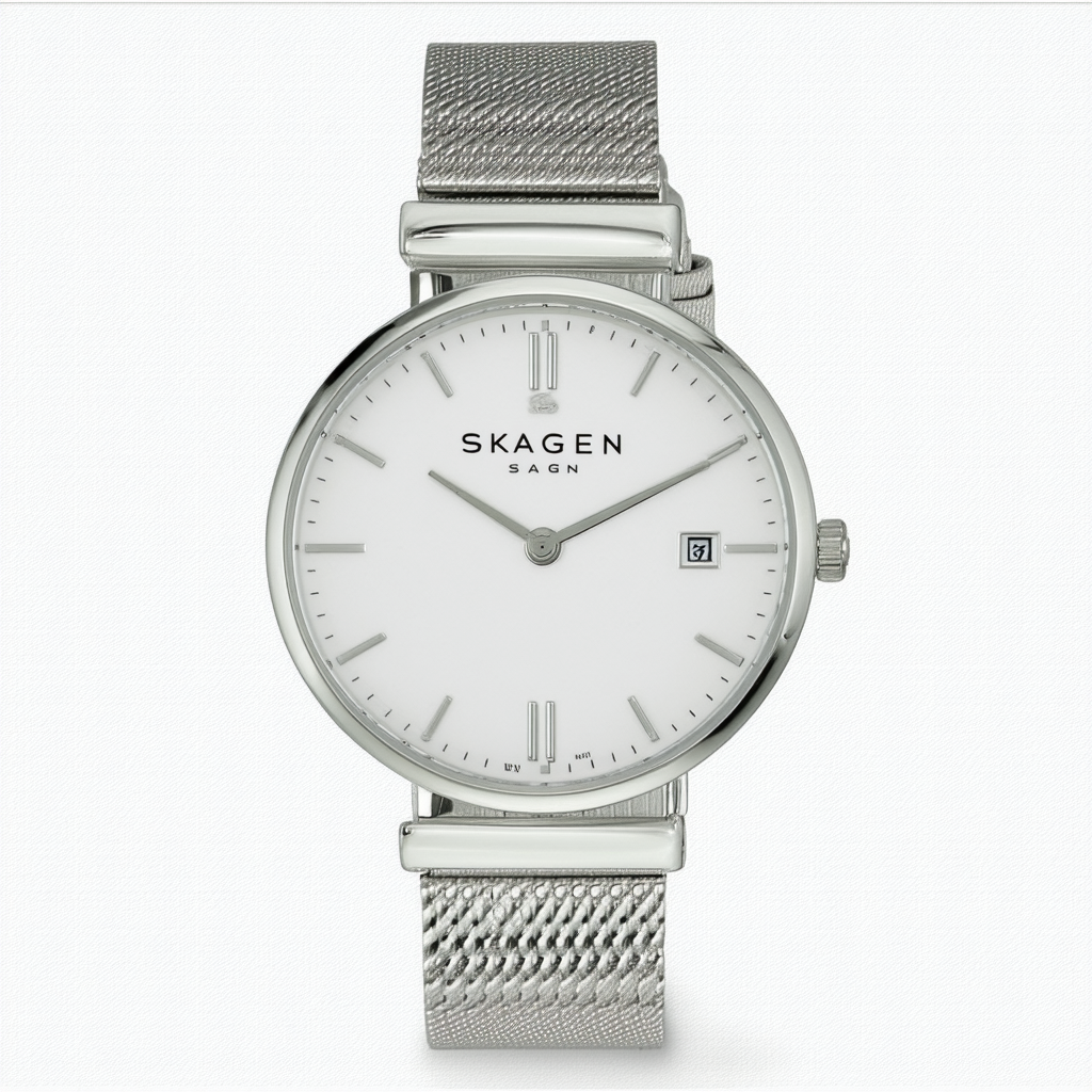 Skagen Women's 691SSLN Denmark Silver White Dial Watch