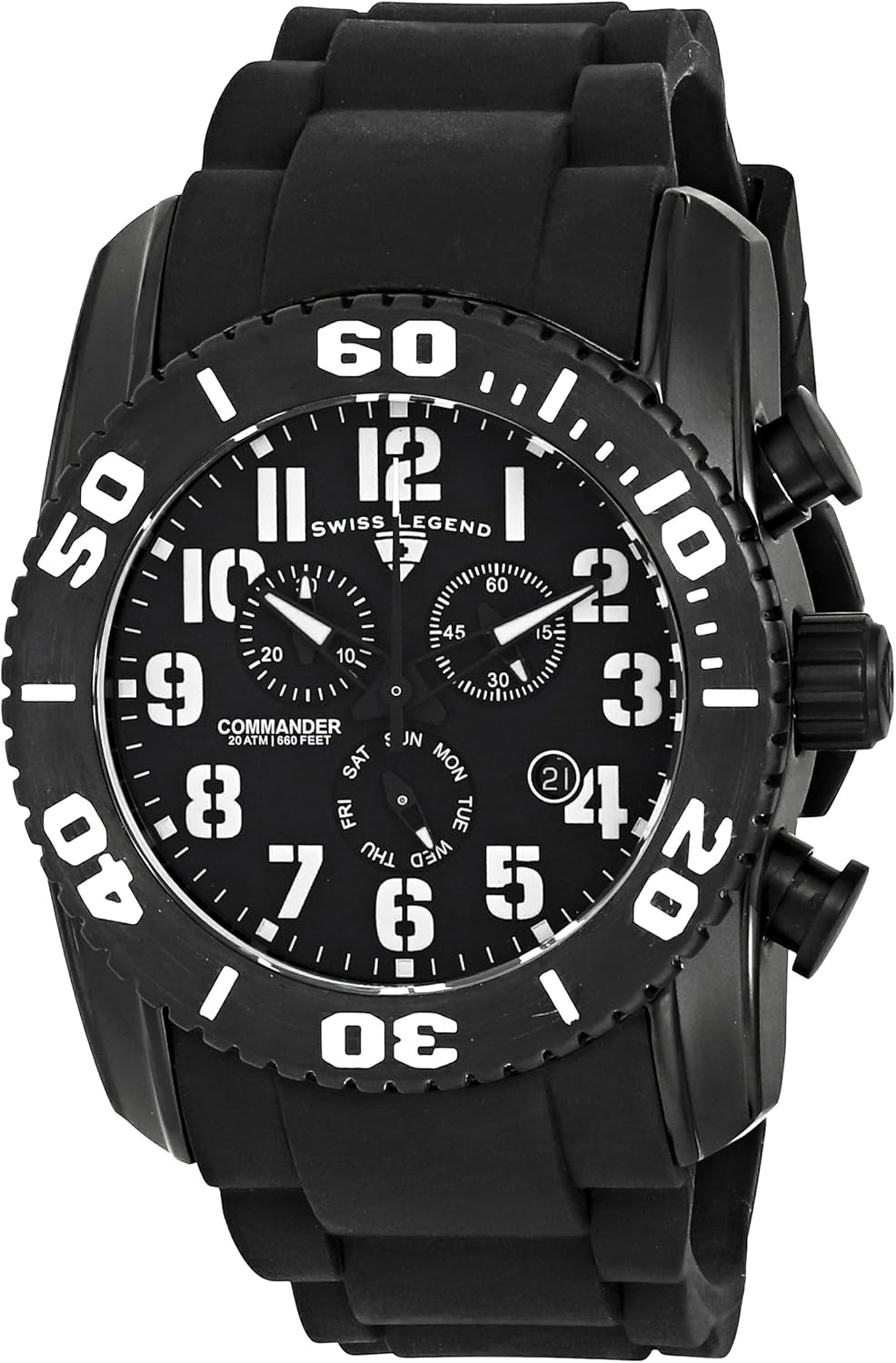 Swiss Legend Men's 11876-TIB-01 Commander Titanium Analog Display Swiss Quartz Black Watch