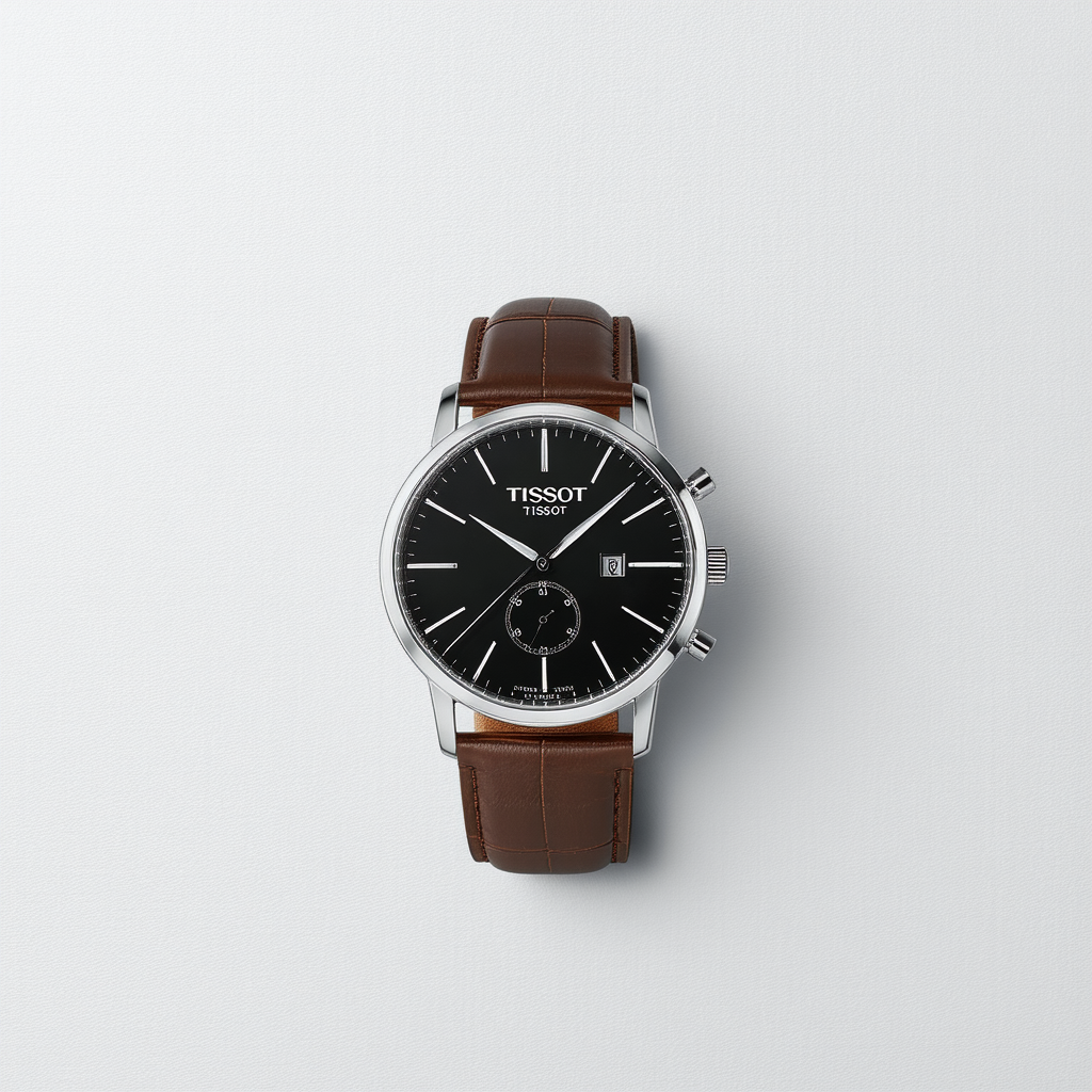 Tissot mens Gentleman Stainless Steel Dress Watch Brown T1274101604100
