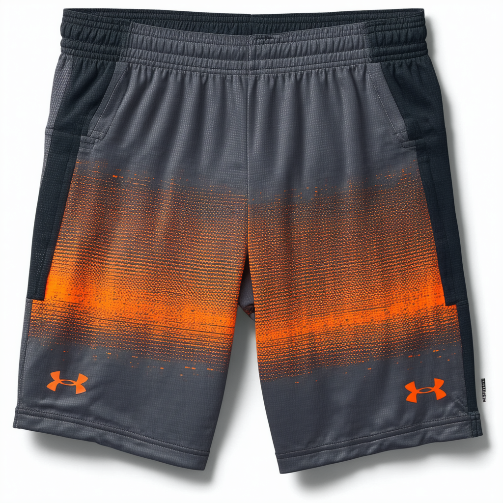 Under Armour Boys' MK1 Shorts , Pitch Gray (012)/Orange Glitch , Pitch Gray (012)/Orange Glitch