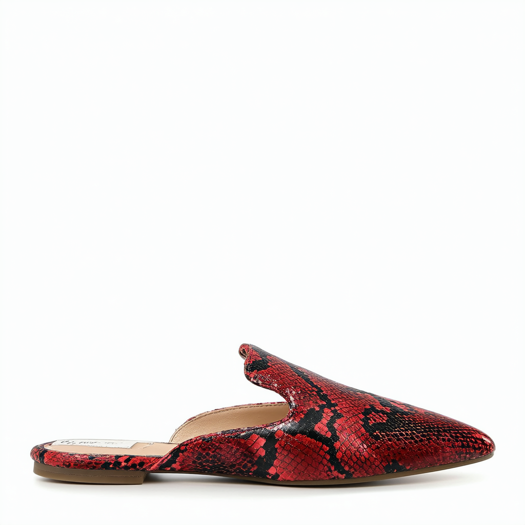 Steve Madden Women's Feather Ballet Flat, Red Snake, 7