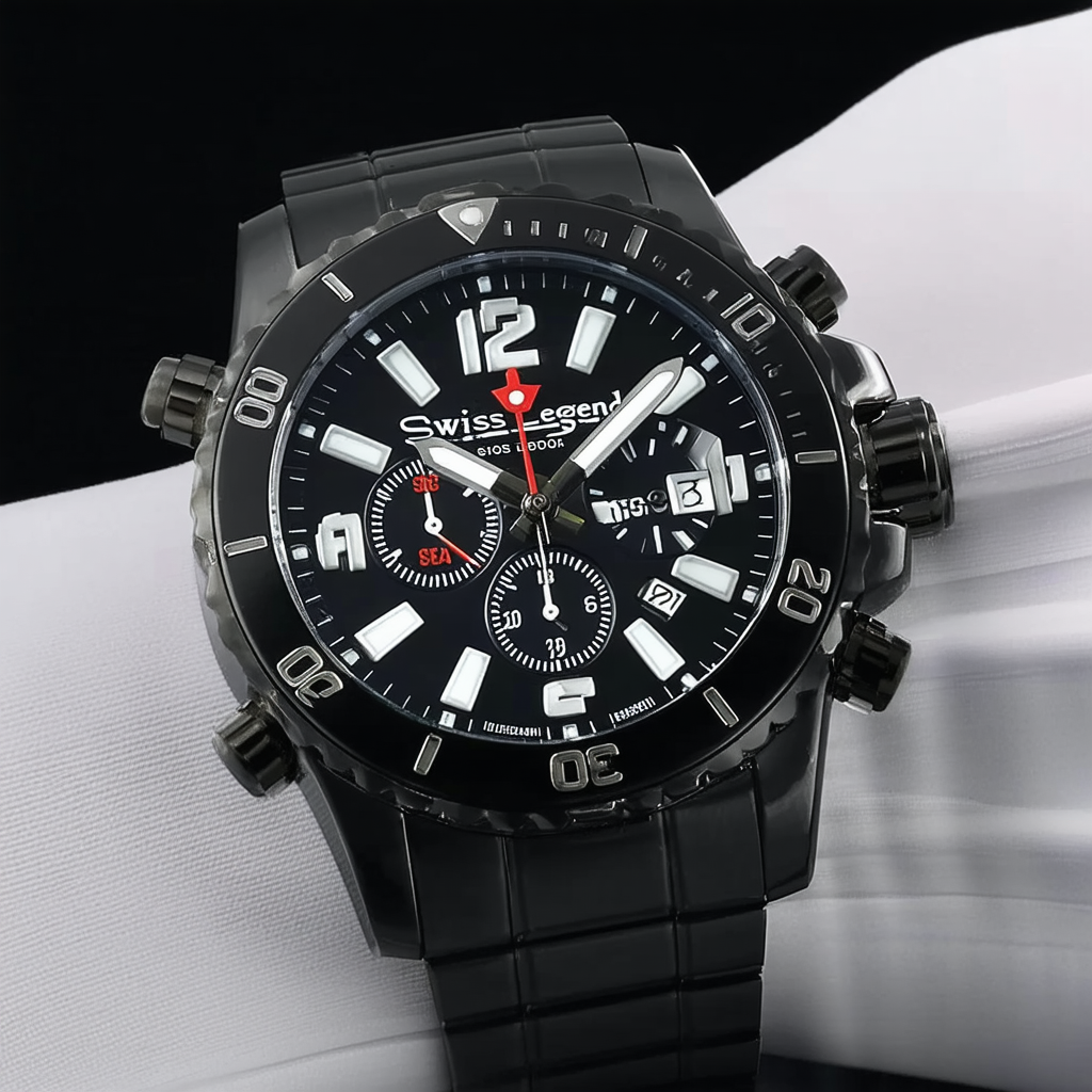 Swiss Legend Men's 10538S-RG-01-BB Scubador Analog Display Swiss Quartz Black Watch