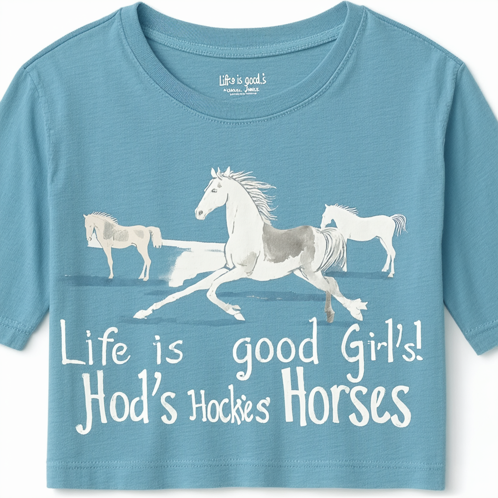 Life is good Girl's Jackie Hold Horses Crusher Tee
