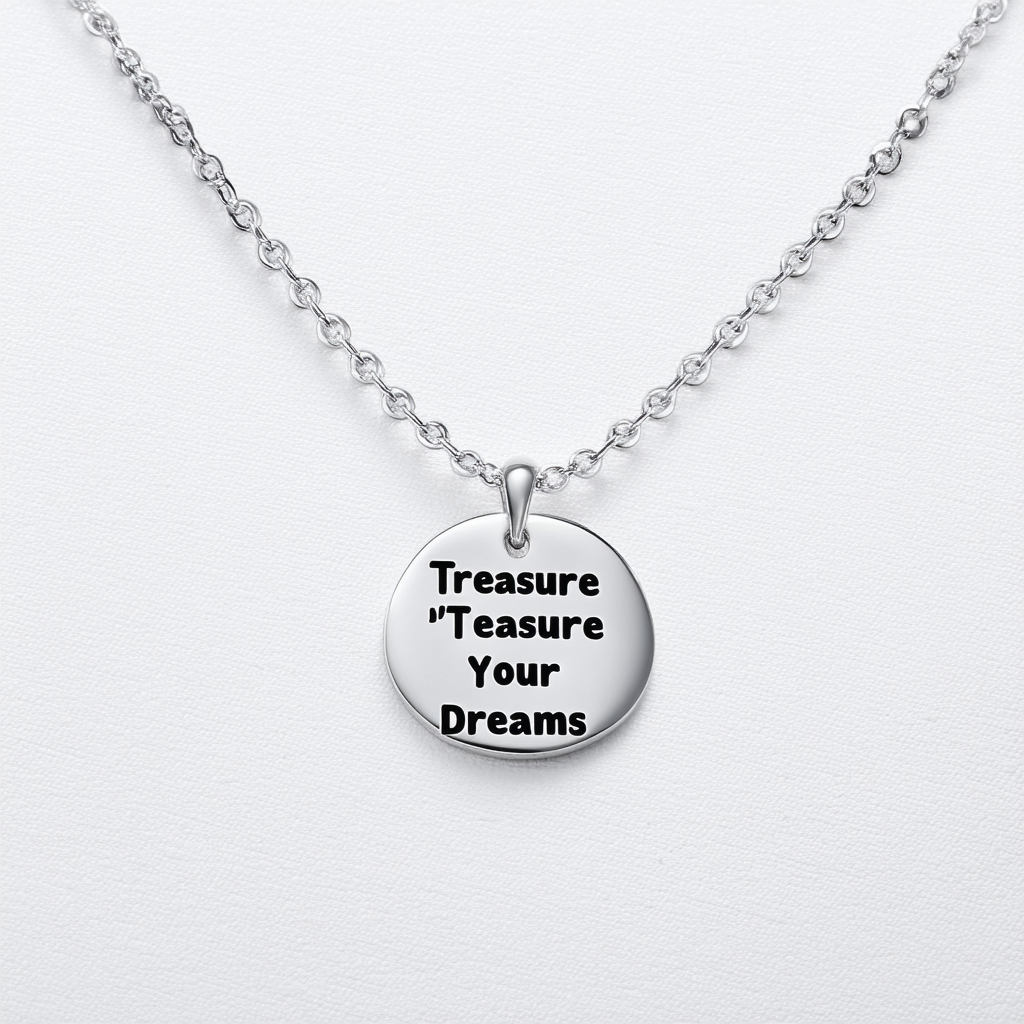 Amazon Collection Sterling Silver 'Treasure Your Dreams" Pendant Necklace, 18"
