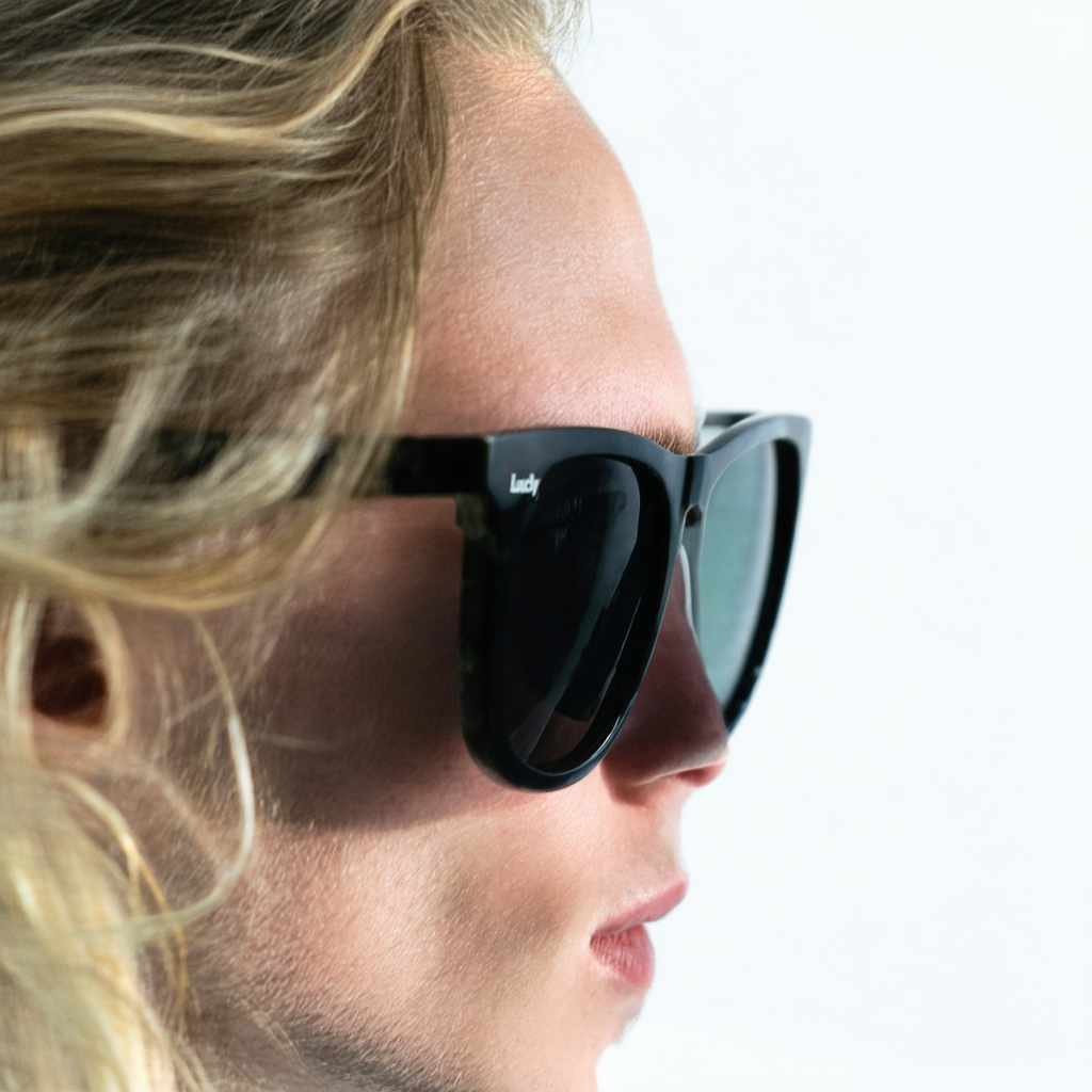 Lucky Duskbla52 Wayfarer Sunglasses, Black, 52 mm