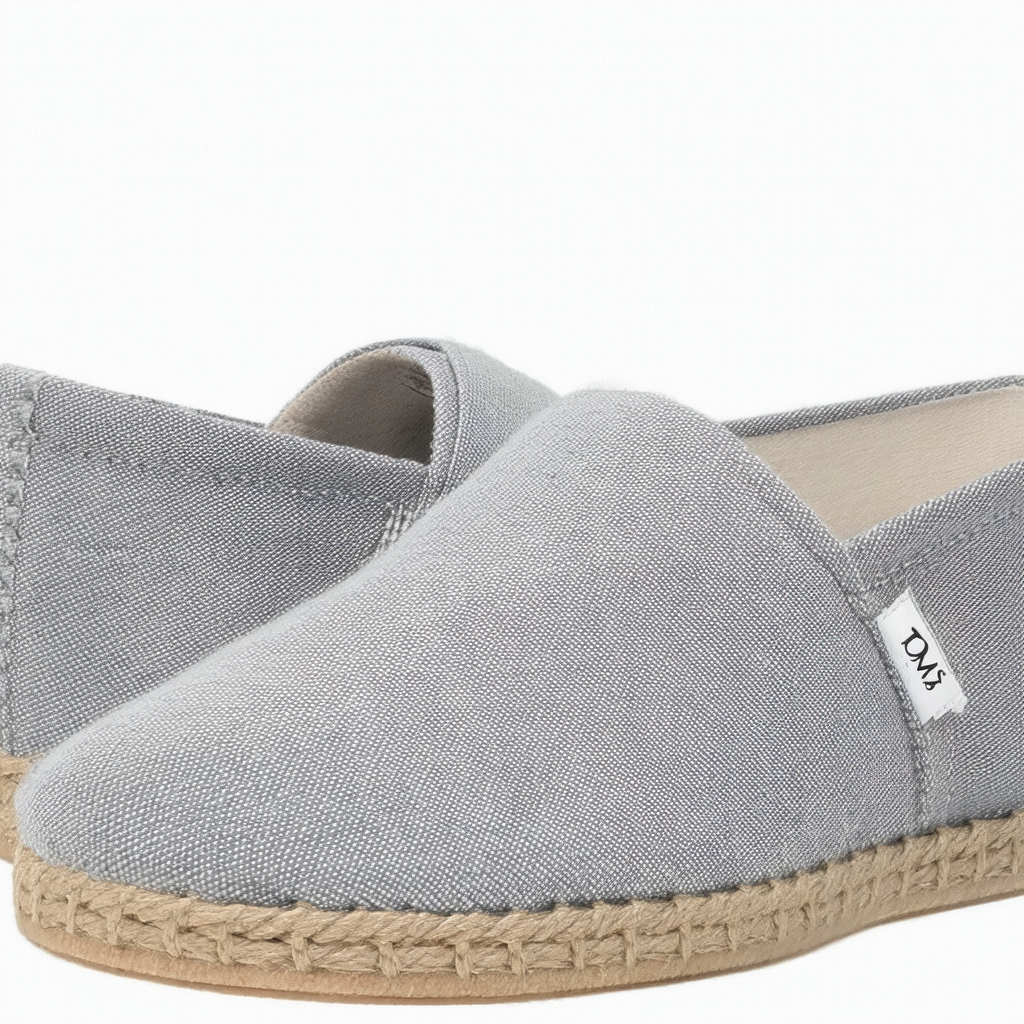 TOMS Women's Deconstructed Alpargata Drizzle Grey Slub Chambray 7.5 M