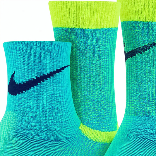 Nike Men's Hyper Elite Chase Crew Socks Medium (Size 6-8) Light Retro, Volt, Teal