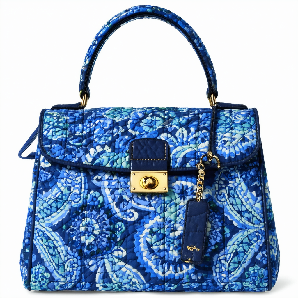 Vera Bradley Turn Lock Satchel Bag in Katalina Blues