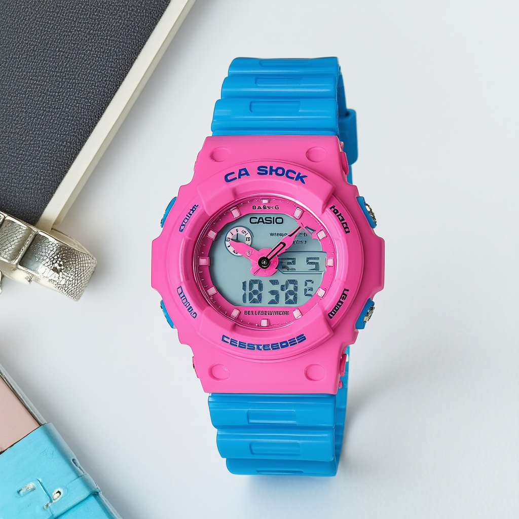 Casio Women's BLX102-2A Baby-G Shock Resistant Pink and Blue Digital Sport Watch