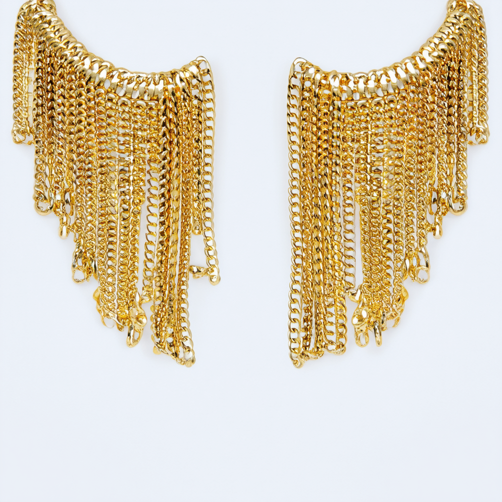 Forum Novelties Adults Womens 70s Disco Fever Gold Chain Disco Earrings Costume Accessory