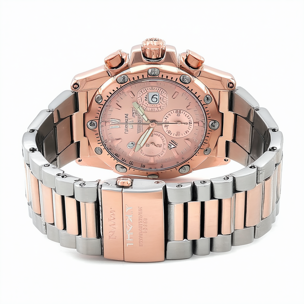 Invicta Men's 1231 Specialty Sea Thunder Chronograph Rose Dial Stainless Steel Watch
