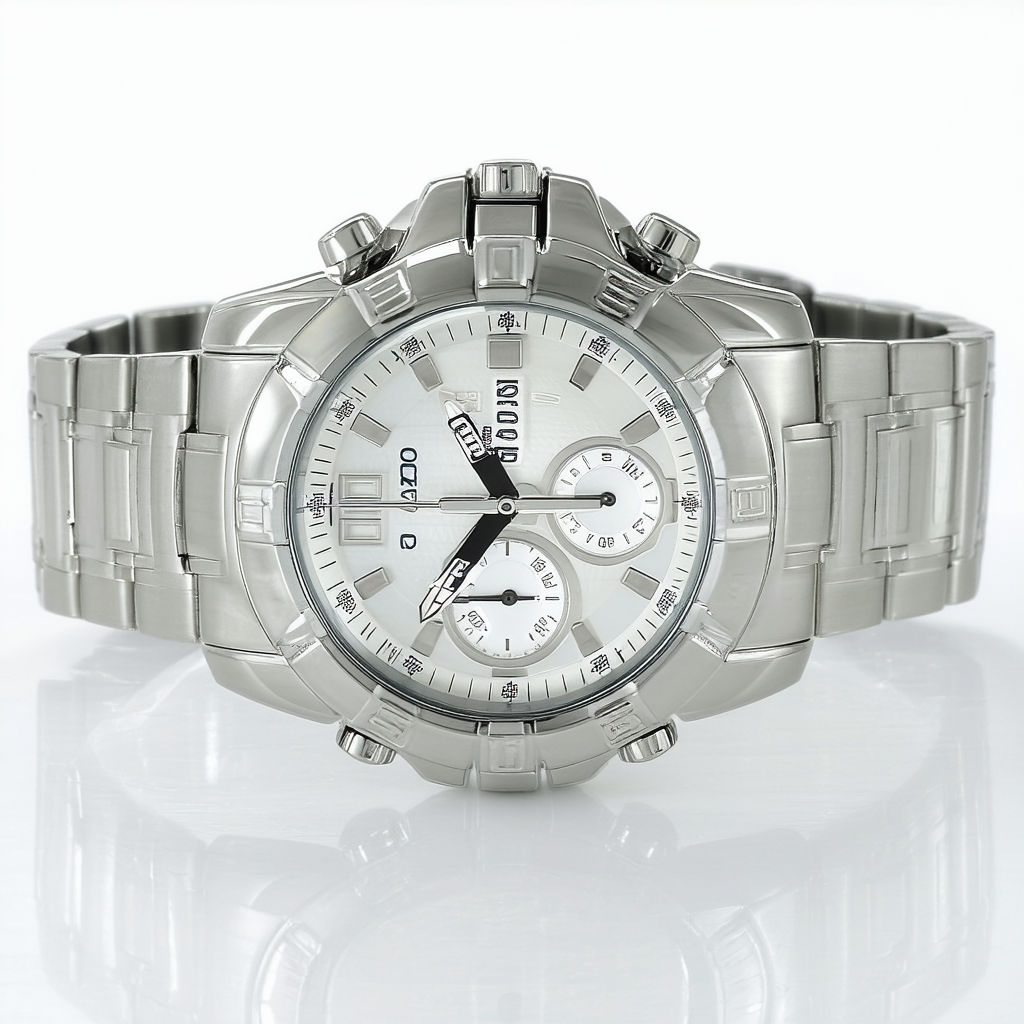 Casio Ef-545D-7Avudf Men's Edifice Chronograph Silver-Tone Bracelet Silver-Tone Dial Watch